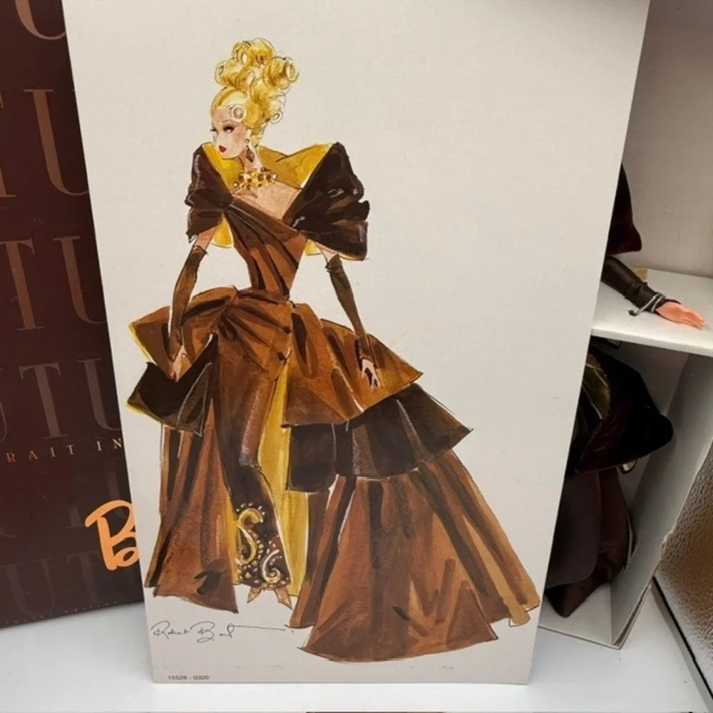 Barbie Couture Portrait in Taffeta 1996 Collector Edition Mattel 15528 Brown - Picture 8 of 9